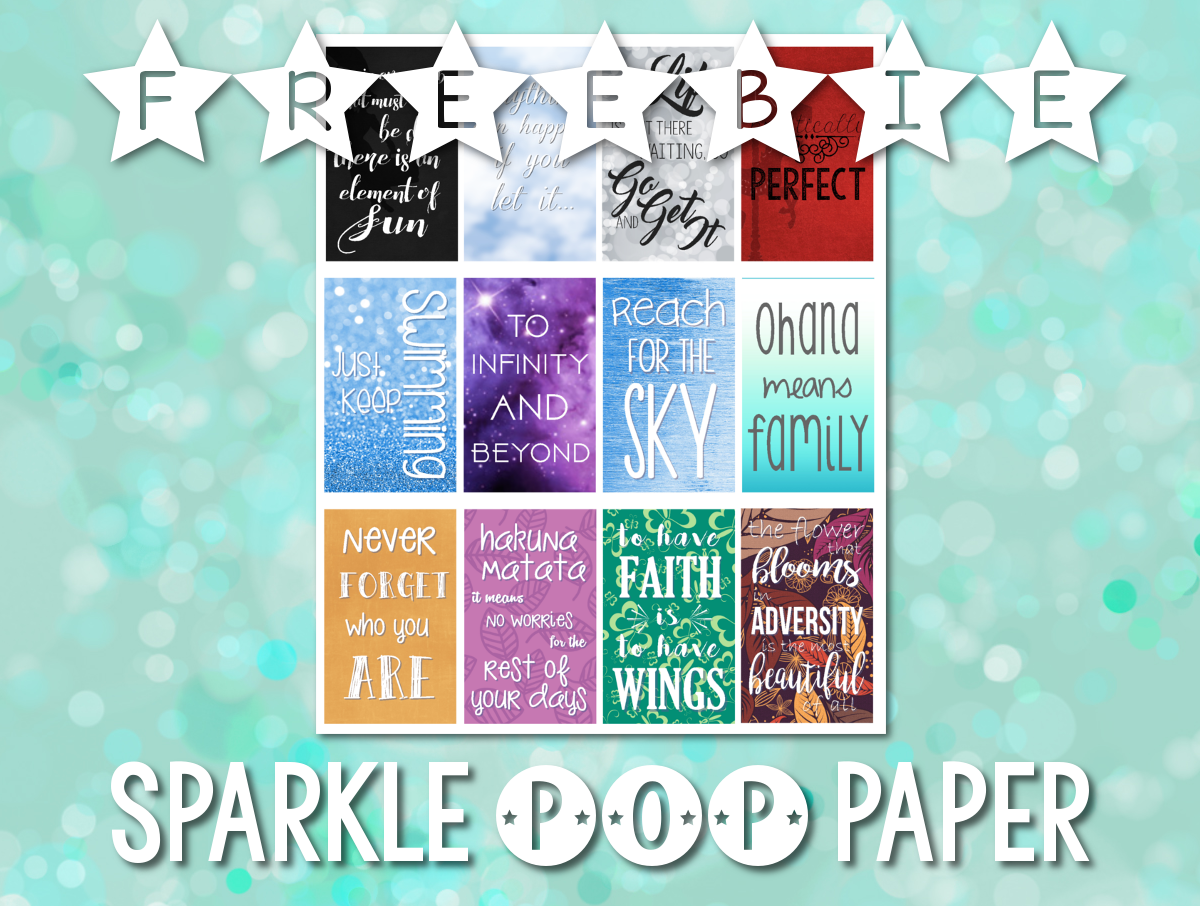 Freebie Disney Quote Stickers Sparkle Pop Paper